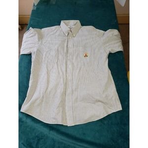 English Sports Shop Mens Blue Long Sleeve Button Up Shirt Large Cotton Striped